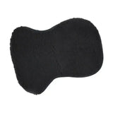 Black plush hy equestrian seat saver with contoured shape and soft fuzzy texture for comfortable saddle covers and seat savers