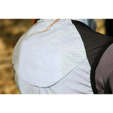 White perforated mesh panel on light gray hy equestrian silva flash reflective highly reflective gilet