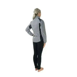 Gray and black hy equestrian silva flash reflective jacket with reflective stripes for high visibility and sporty look