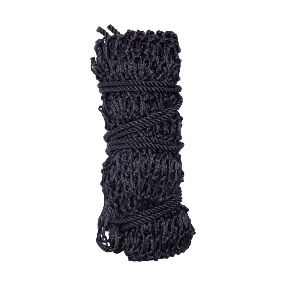 Black woven netting rope slow flow haynet tightly coiled with braided cord for equestrian slow flow slow hay consumption