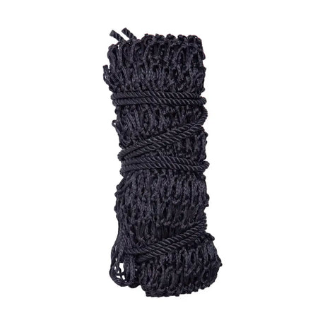 Black woven netting rope slow flow haynet tightly coiled with braided cord for equestrian slow flow slow hay consumption