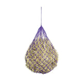 Purple woven hy equestrian slow flow mini haynet with hanging loop for controlled lib forage feeding