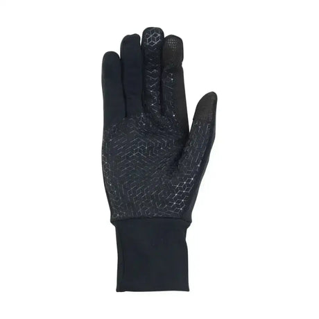 Black touchscreen-compatible hy equestrian snowstorm riding glove with subtle geometric pattern for yard jobs and riding