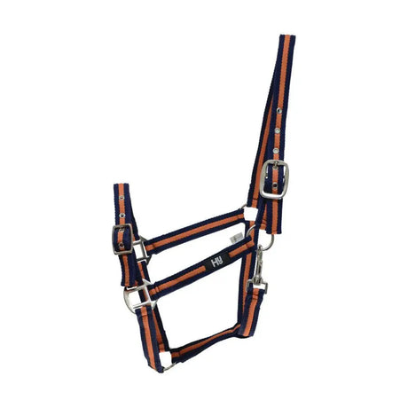 Hy Equestrian Soft Webbing Head Collar Navy/Red Cob Headcollars