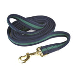 Hy Equestrian Soft Webbing Lead Rein without Chain Navy/Green Lead Ropes Barnstaple Equestrian Supplies