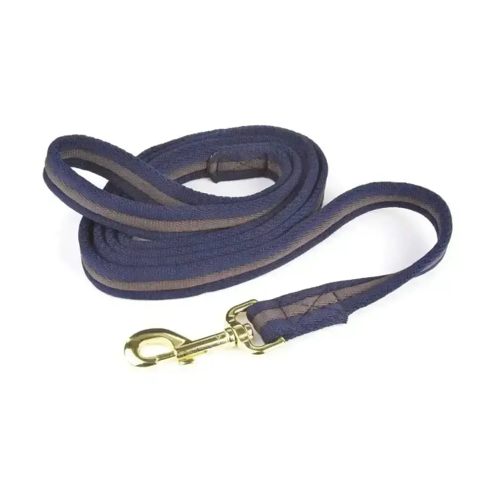Hy Equestrian Soft Webbing Lead Rein without Chain Navy/Grey Lead Ropes