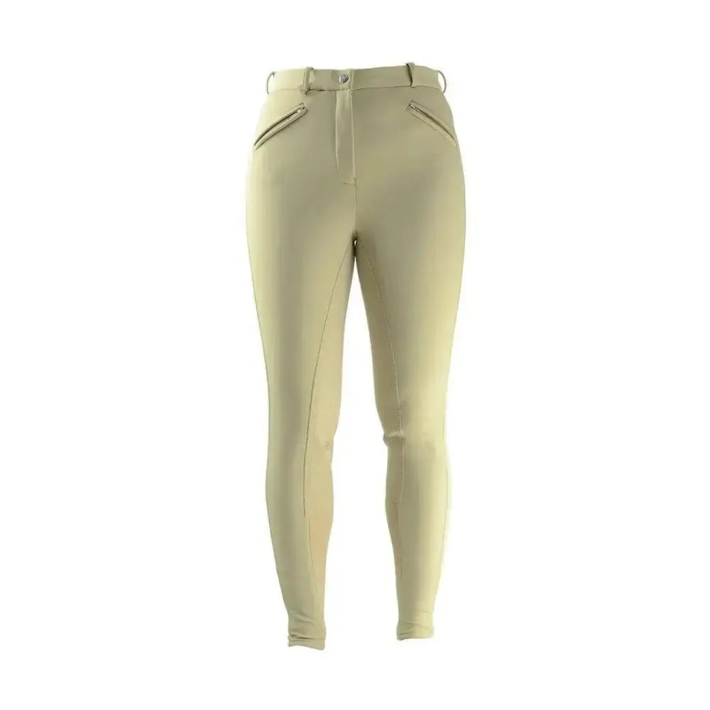 HY Equestrian Softshell Winter Ladies Breeches Beige 24" Breeches