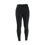 Black equestrian softshell winter ladies breeches with sleek fit and subtle stitching details for cold weather riding