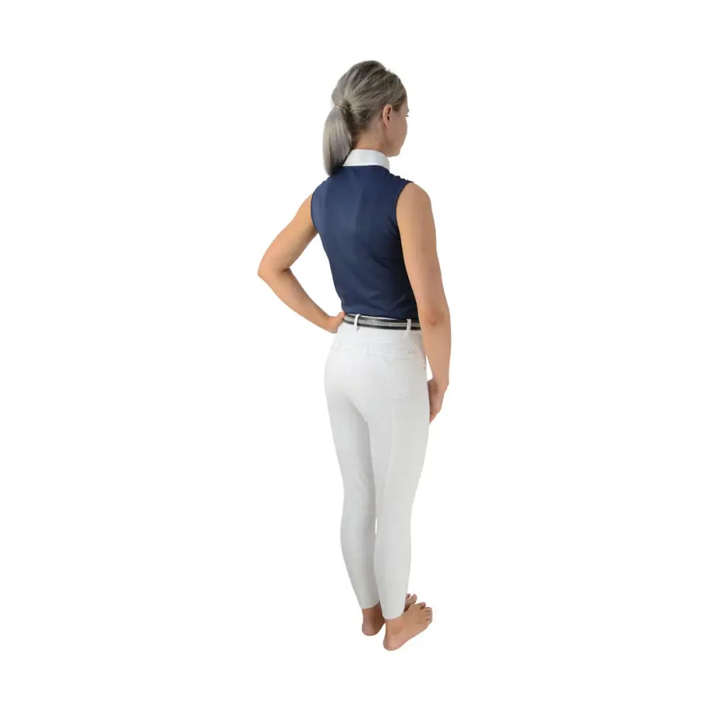 Hy Equestrian Sophia Sleeveless Show Shirt Rich Navy Rich Navy Large Show Shirts Barnstaple Equestrian Supplies