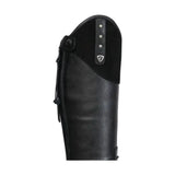 Black leather equestrian soriso children’s riding boot with smooth finish and subtle stitching details for kids