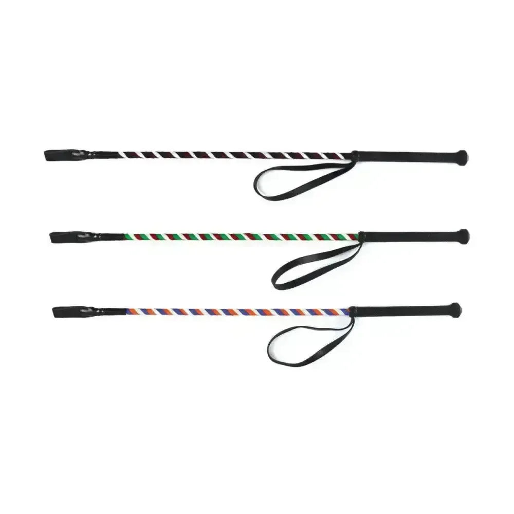 Hy Equestrian Spiral Riding Whip Burgundy/Black/Silver Riding Crops & Whips