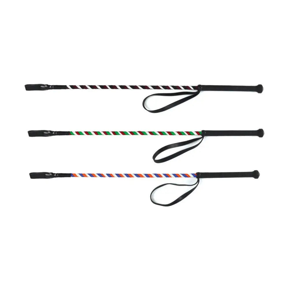 Hy Equestrian Spiral Riding Whip Burgundy/Black/Silver Riding Crops & Whips