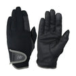 Black and gray hy equestrian sport dynamic lightweight riding gloves with textured palm and adjustable wrist strap