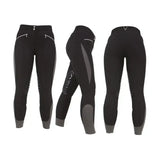 HY Equestrian Sports Active Ladies Breeches Black/Grey 26" Breeches