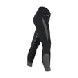 Black hy equestrian sports active ladies breeches with gray accents and reinforced knee patches for equestrian athletes