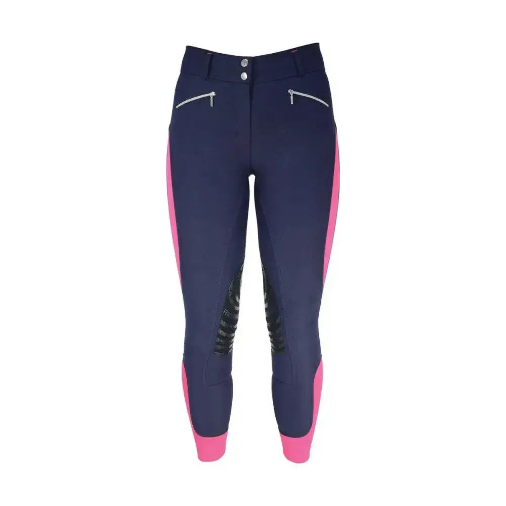 HY Equestrian Sports Active Ladies Breeches Black/Grey 26" Breeches