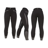 HY Equestrian Sports Active Ladies Breeches Black/Grey 26" Breeches