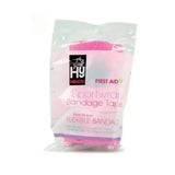 Pink hy equestrian sportwrap flexible bandage tape in clear plastic packaging for equestrian sportwrap use