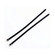 Black leather equestrian spur straps with silver buckle and evenly spaced holes for quality leather spur adjustment