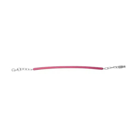 Pink leather horse halter strap with silver hardware for equestrian stable chain and durable stable accessory use