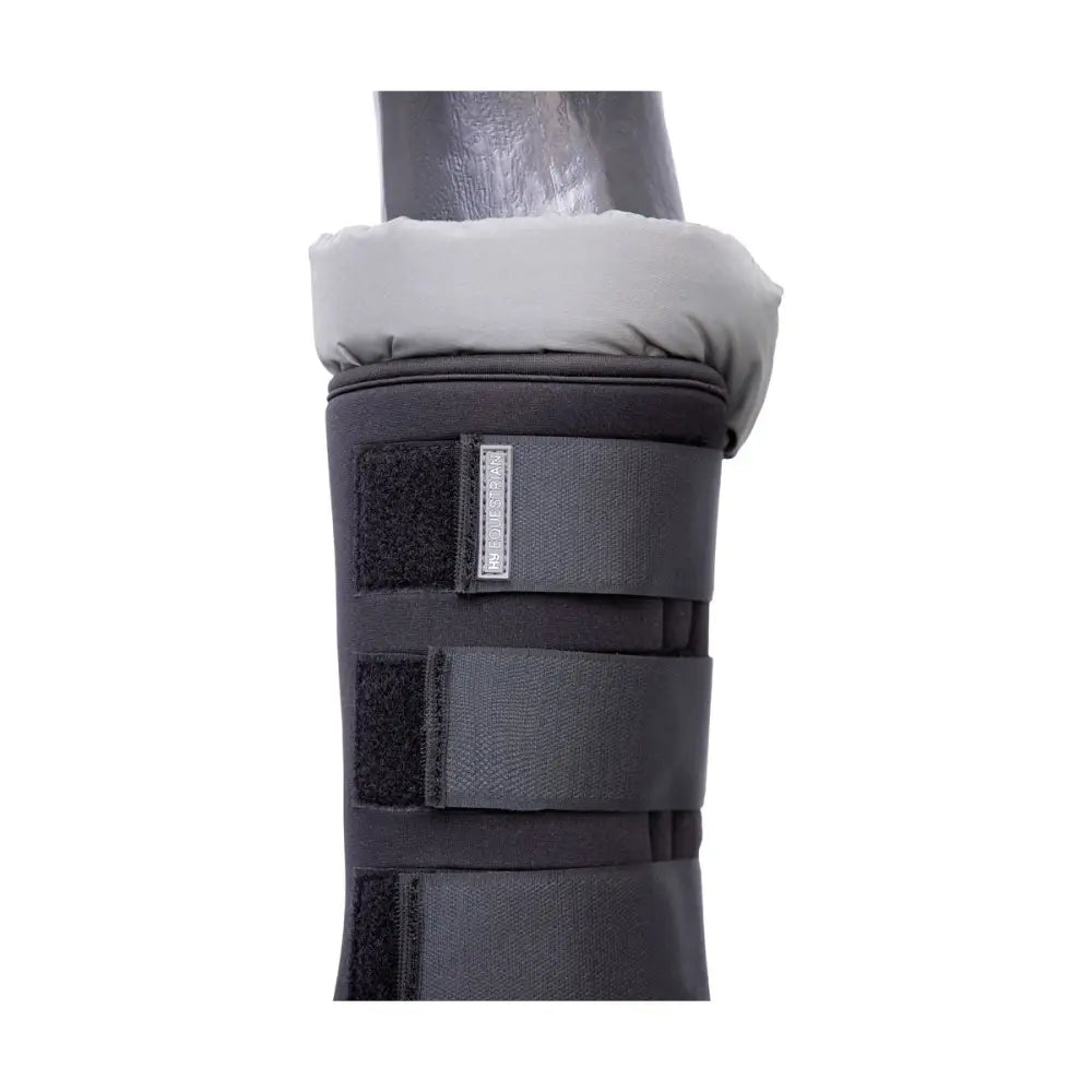 Hy Equestrian Stable Protection Boot Black With Grey Lining Large Stable Boots