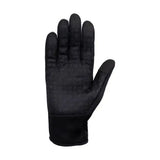 Black hy equestrian stalactite zip softshell gloves with textured grip palm for riding and general use