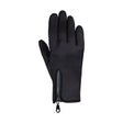 Black equestrian stalactite zip softshell glove with touchscreen tips and wrist zipper for secure storage