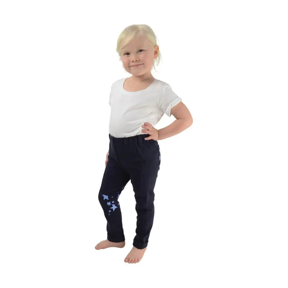 Hy Equestrian Star Tots Jodhpurs Pink/Grey & Silver Stars Small Jodhpurs Barnstaple Equestrian Supplies