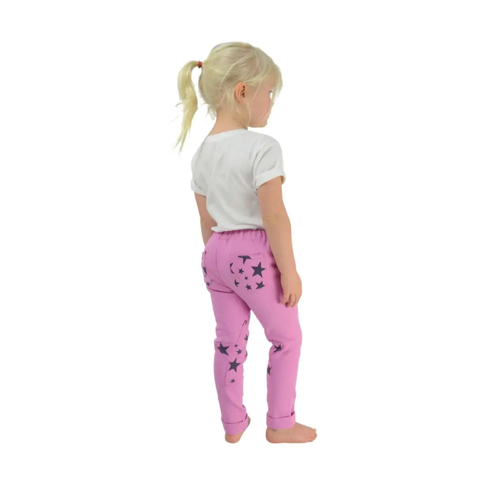 Hy Equestrian Star Tots Jodhpurs Pink/Grey & Silver Stars Small Jodhpurs Barnstaple Equestrian Supplies