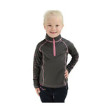 Hy Equestrian Stella Children's Base Layer Grey/Pink 3-4 Years Base Layers Barnstaple Equestrian Supplies