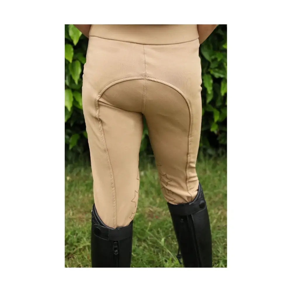 Hy Equestrian Stella Children's Riding Tights Beige 3-4 Years Riding Tights Barnstaple Equestrian Supplies