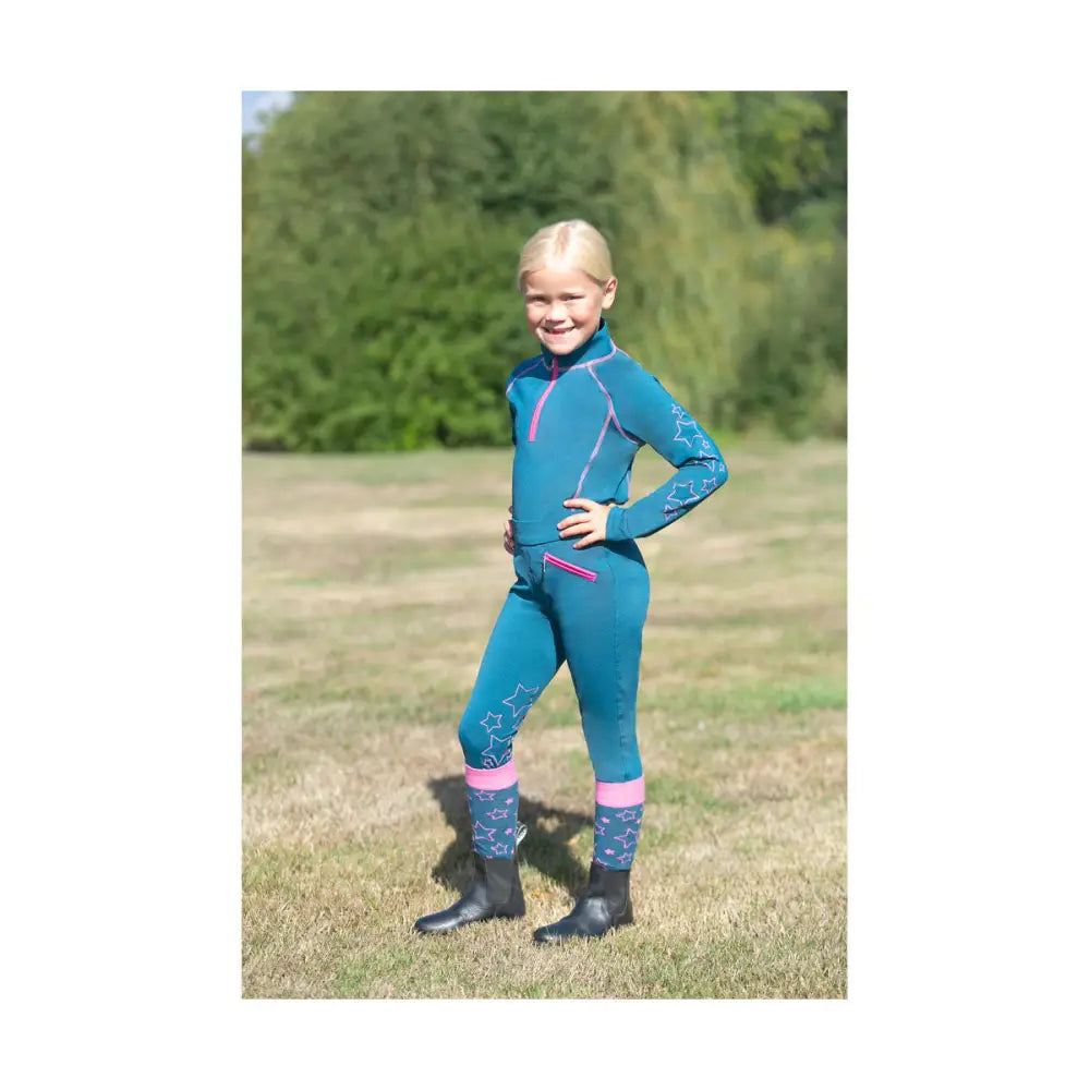 Hy Equestrian Stella Children's Riding Tights Beige 3-4 Years Riding Tights Barnstaple Equestrian Supplies