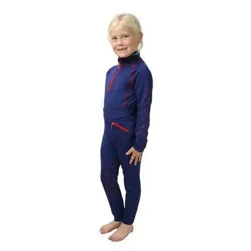 Hy Equestrian Stella Children's Riding Tights Navy/Red 3-4 Years Riding Tights