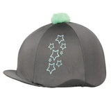 Hy Equestrian Stella Hat Cover Charcoal/mint One Size Hat Silks