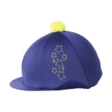 Hy Equestrian Stella Hat Cover Navy/Yellow One Size Hat Silks Barnstaple Equestrian Supplies