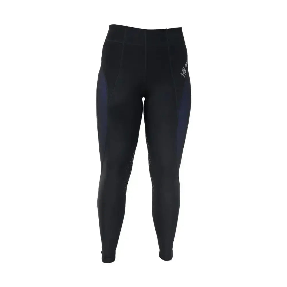 HY Equestrian Supernova Ladies Riding Skins Black/Midnight Blue Small Riding Tights