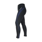 Black and navy blue hy equestrian supernova ladies riding skins with breathable mesh panels and sleek fit