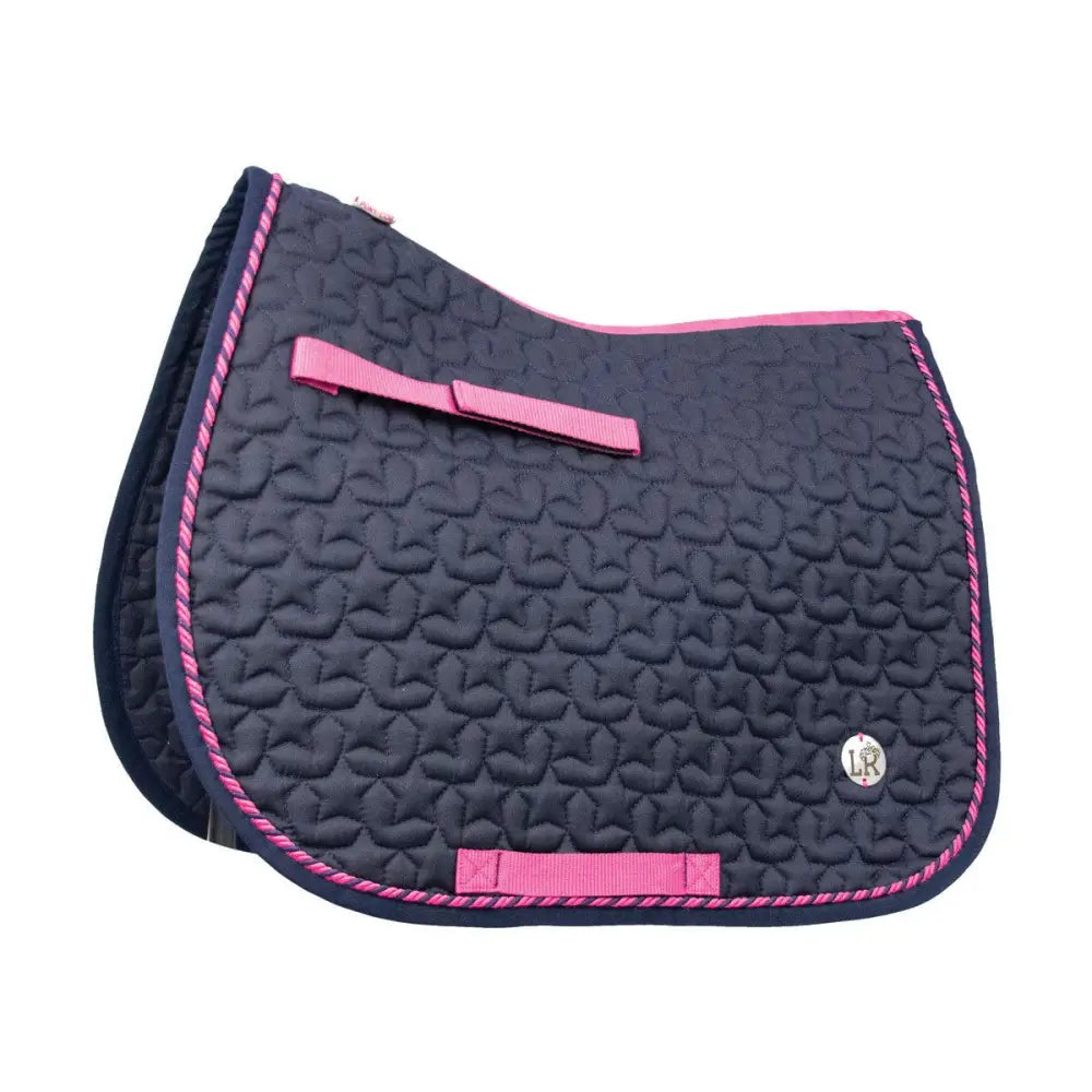 HY Equestrian Suzie Saddle Pad by Little Rider Navy/Pink Pony/Cob Saddle Pads & Numnahs Barnstaple Equestrian Supplies