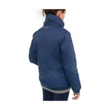 Navy blue hy equestrian synergy blouson jacket with ribbed cuffs hem fully taped seams and subtle collar logo