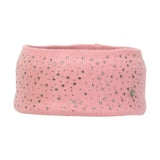 Pink corduroy close knit headband with silver rhinestones perfect for the equestrian synergy diamante look