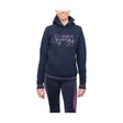 Navy blue hy equestrian synergy elevate hoodie with white and pink cursive text perfect for the synergy elevate range