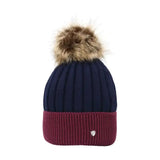Hy Equestrian Synergy Luxury Bobble Hat Navy/Fig Headwear