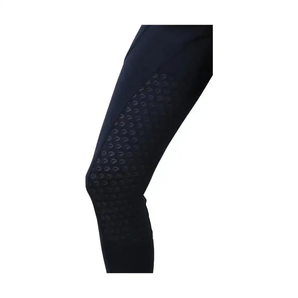 Black Hy Equestrian synergy riding tights with textured grippy knee pattern for equestrian synergy riding and unrestricted movement