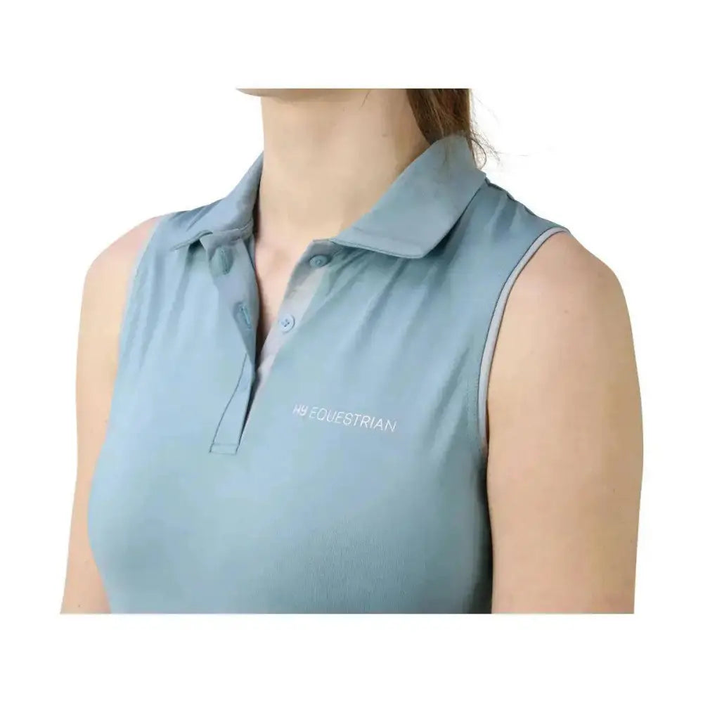 Hy Equestrian Synergy Sleeveless Polo X Small Aqua Base Layers Barnstaple Equestrian Supplies