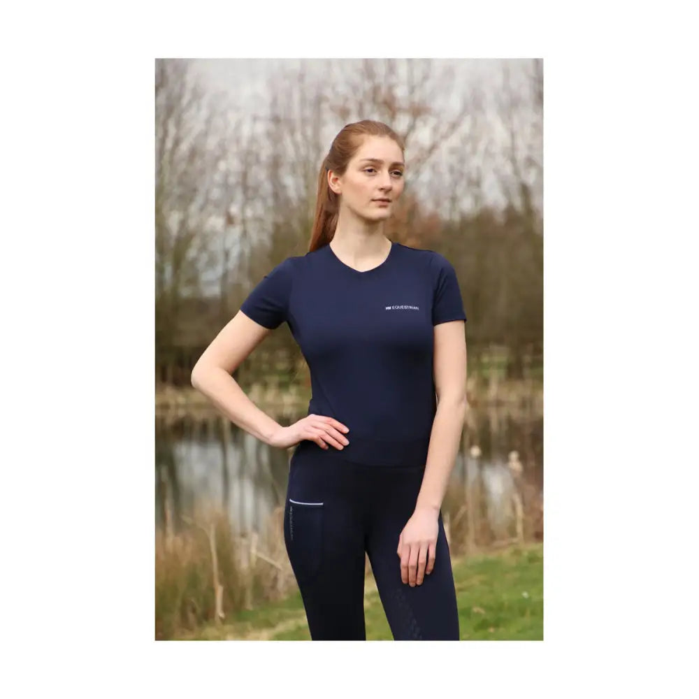 Hy Equestrian Synergy T-Shirt Navy Navy X Small Polo Shirts & T Shirts Barnstaple Equestrian Supplies