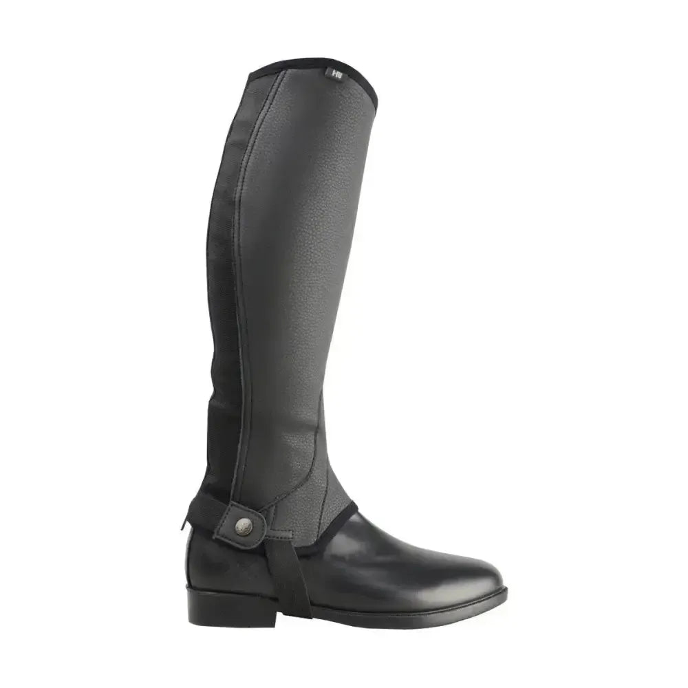Hy Equestrian Synthetic Combi Leather Chaps Black Large Riding Chaps