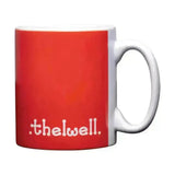 Red ceramic mug with white handle and the well printed from the equestrian thelwell collection mugs