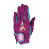 Hy Equestrian Thelwell Collection Pony Friends Riding Gloves Imperial Purple/Pacific Blue Childs Large Riding Gloves Barnstaple Equestrian Supplies