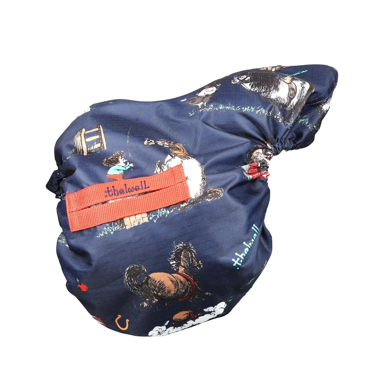 Hy Equestrian Thelwell Collection Practice Makes Perfect Saddle Cover Navy/Red 
