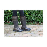 Dark brown leather tideswell country boot with lace-up detailing and sturdy sole perfect for stylish country boots